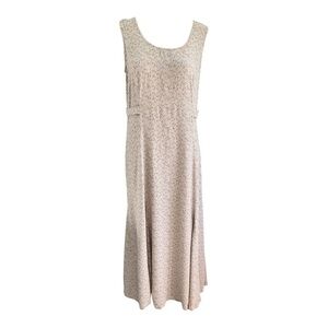 Vintage Autumn Moon Raw Silk Maxi Dress Muted Print  Women Made In USA Size 1.US